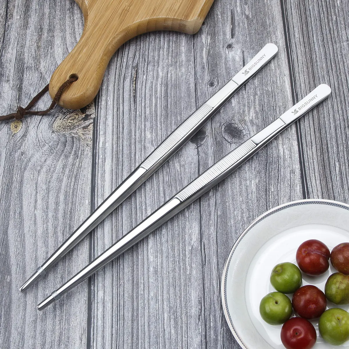 MSY BIGSUNNY Kitchen Tweezers Set of 2 | 12 Inch Stainless Steel Food Tongs for Precision Cooking & Serving - view 2