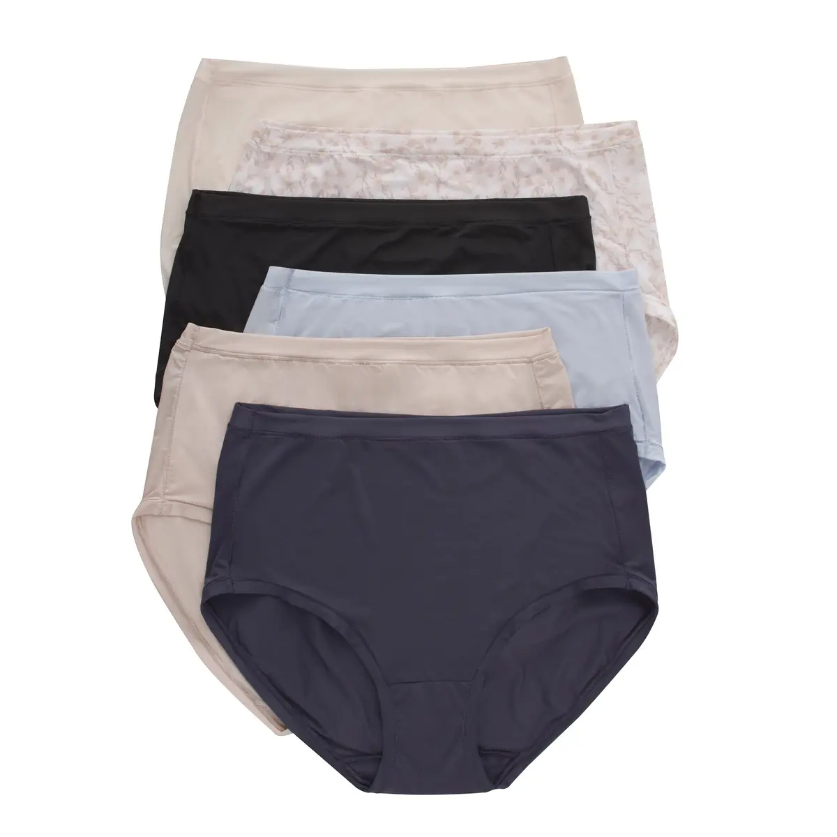 Hanes Women's ComfortFlex Fit Stretch Briefs Panties, Microfiber, Assorted, X Large | Breathable, No-ride-up, Tagless - main product image