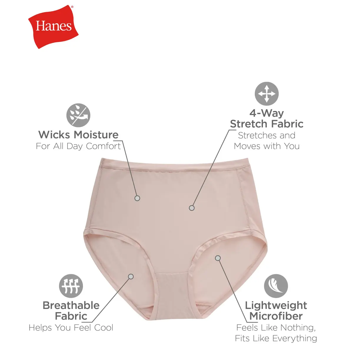 Hanes Women's ComfortFlex Fit Stretch Briefs Panties, Microfiber, Assorted, X Large | Breathable, No-ride-up, Tagless - view 6