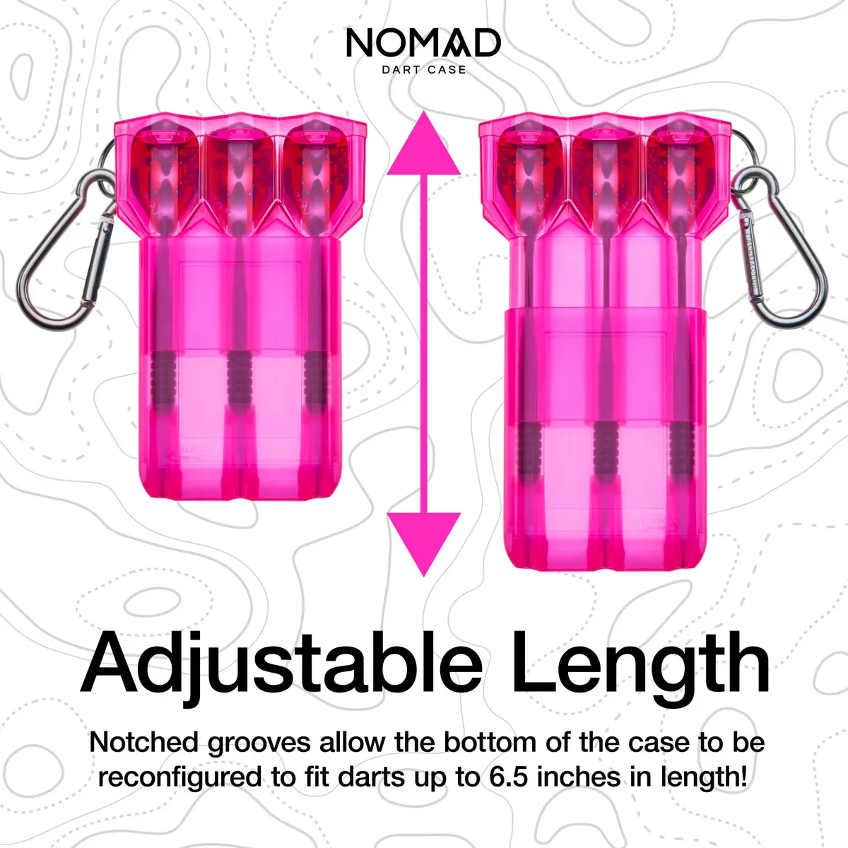 Casemaster Nomad Adjustable Dart Case Neon Pink | Fits Steel & Soft Tip Darts Up to 6.5 Inches - view 4