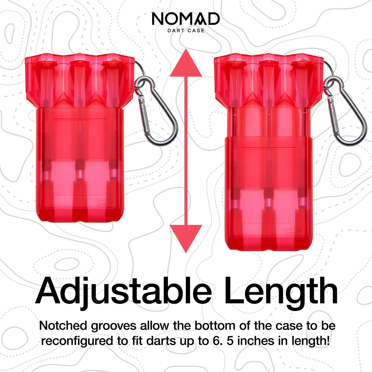Casemaster Nomad Adjustable Dart Case Red | Slim, Stylish, Fits 3 Darts Up to 6.5 Inches - view 4