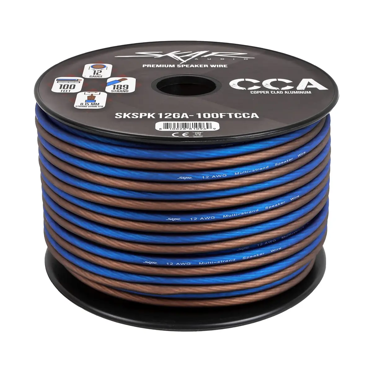 Skar Audio 12 Gauge AWG Speaker Wire - 100 Feet (Blue/Brown) | High-Quality Audio Connection - view 3