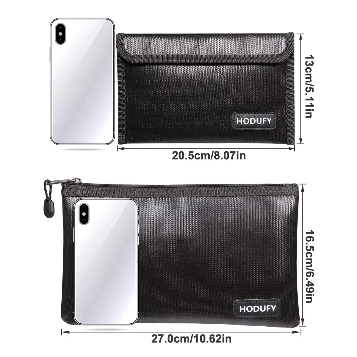 Hodufy Fireproof Money Bag - 10.6"x6.7" & 5"x8" | Fireproof & Waterproof Security Envelope - view 2
