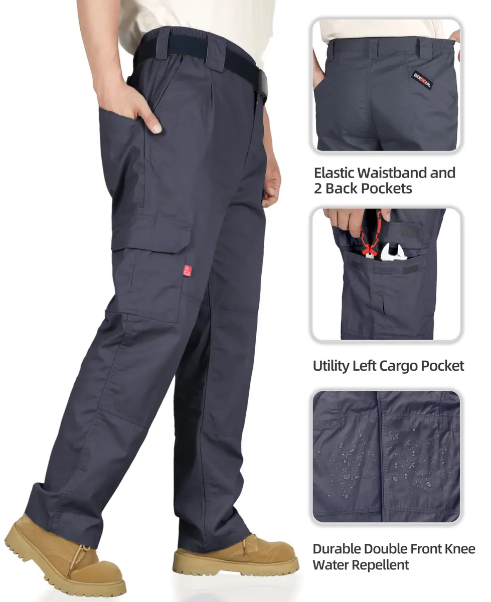 BOCOMAL Men's Flame Resistant Cargo Pants 32W x 30L | NFPA 2112 Certified, Water & Oil Resistant - view 3