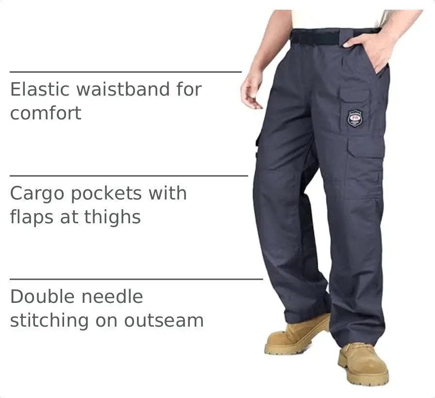 BOCOMAL Men's Flame Resistant Cargo Pants 32W x 30L | NFPA 2112 Certified, Water & Oil Resistant - view 4