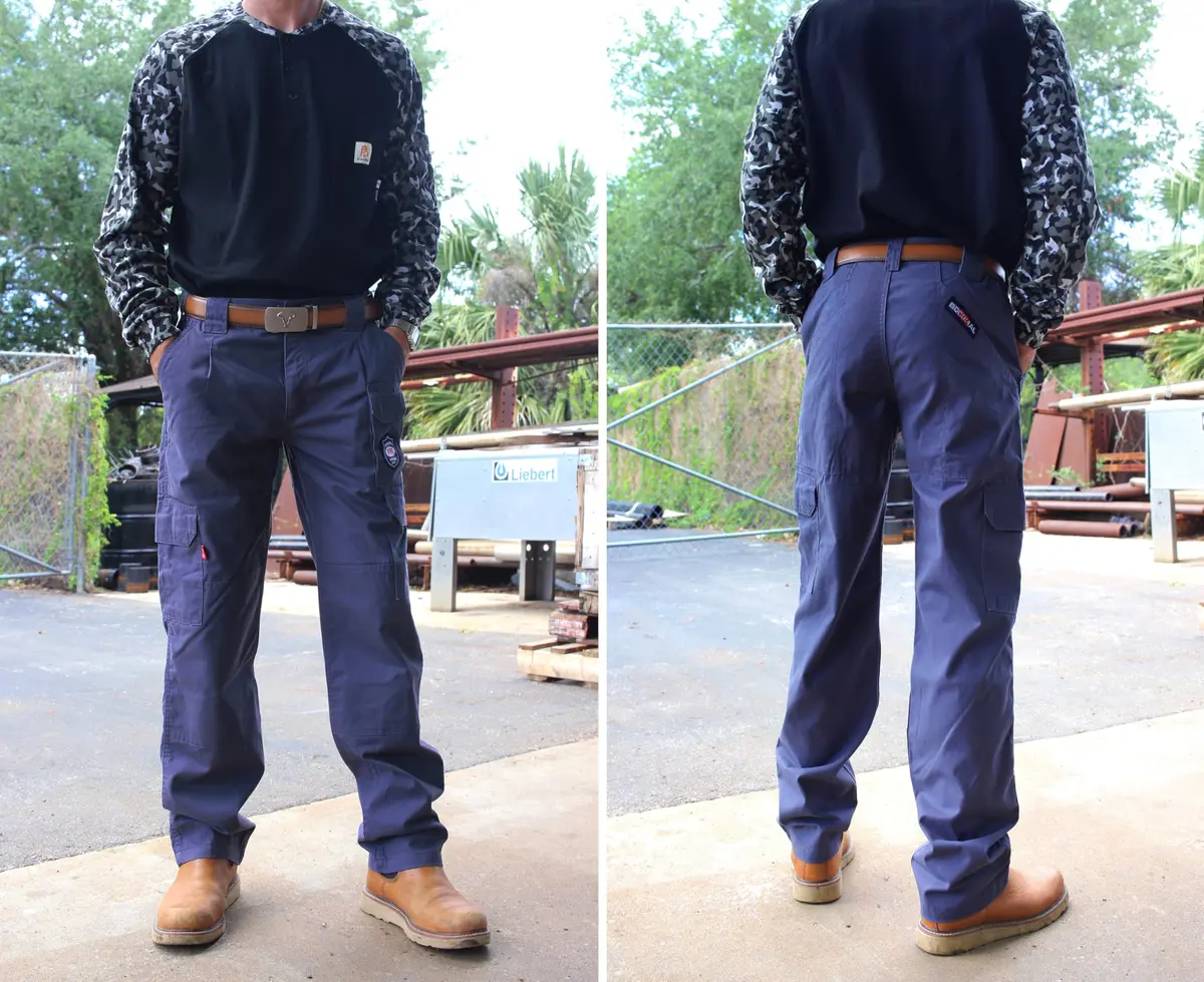 BOCOMAL Men's FR Cargo Pants 38W x 32L Navy | Flame Resistant Workwear with 7 Pockets - view 7