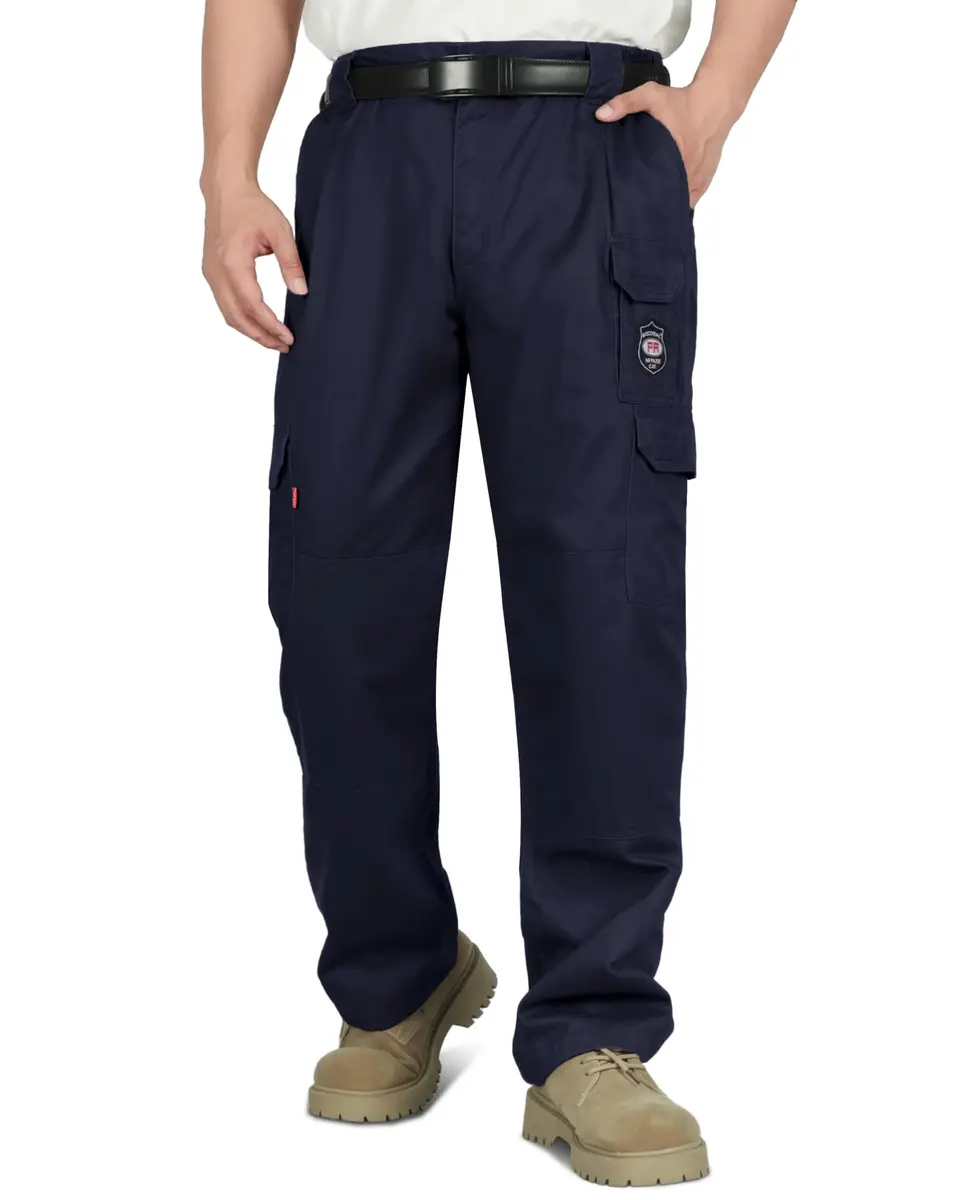 BOCOMAL Men's FR Cargo Pants 38W x 32L Navy | Flame Resistant Workwear with 7 Pockets - view 8