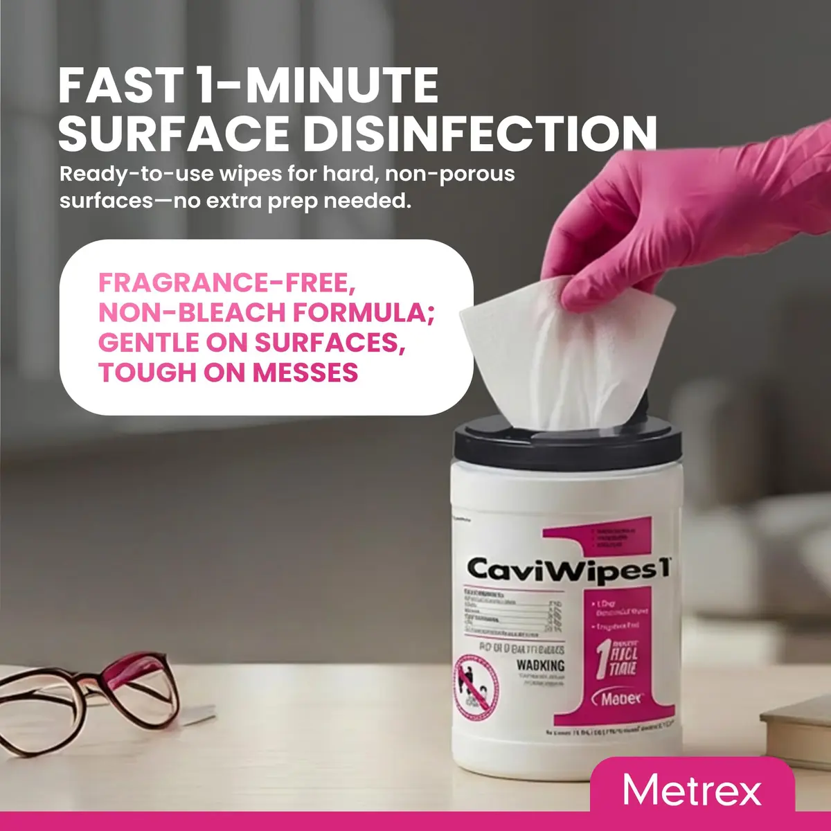Metrex CaviWipes1 Disinfecting Wipes 160 Ct | 6"x6.75" Surface Disinfectant for Healthcare - view 6