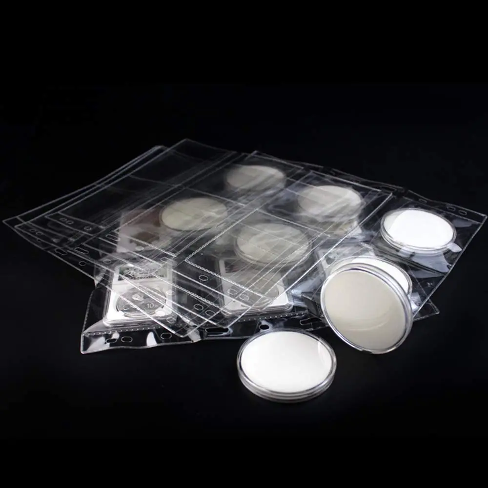 Jomevia Coin Sleeves coin pocket pages insert Sheets for Coin Stamp Currency Collection | 6 Pocket Coin Pages 10 Sheets PVC Transparent - view 4