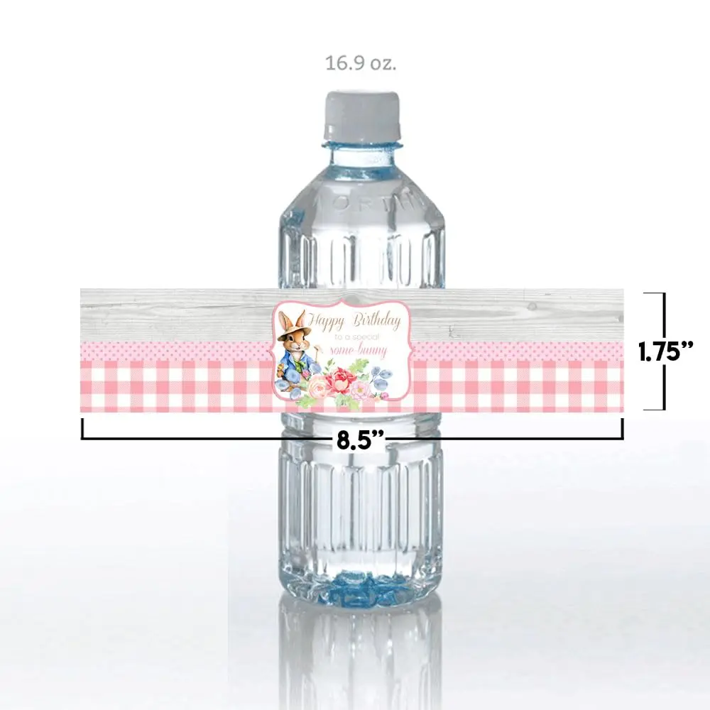 Amanda Creation You’re Some Bunny Special Little Rabbit Birthday Waterproof Water Bottle Sticker Wrappers (20 Labels, 8.5" x 1.75") | USA Imported Party Decor - view 5