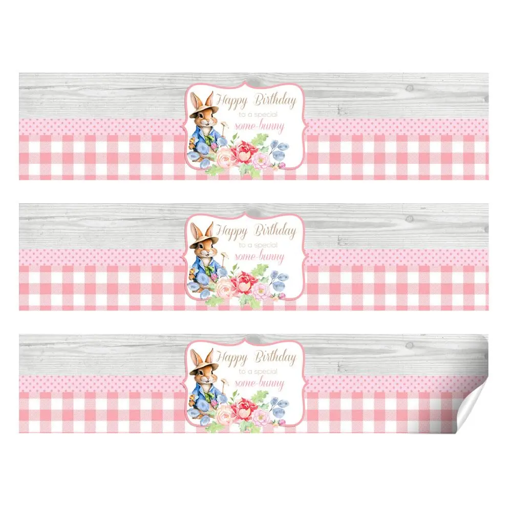 Amanda Creation You’re Some Bunny Special Little Rabbit Birthday Waterproof Water Bottle Sticker Wrappers (20 Labels, 8.5" x 1.75") | USA Imported Party Decor - view 2