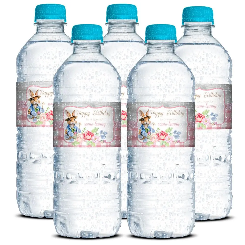 Amanda Creation You’re Some Bunny Special Little Rabbit Birthday Waterproof Water Bottle Sticker Wrappers (20 Labels, 8.5" x 1.75") | USA Imported Party Decor - view 3