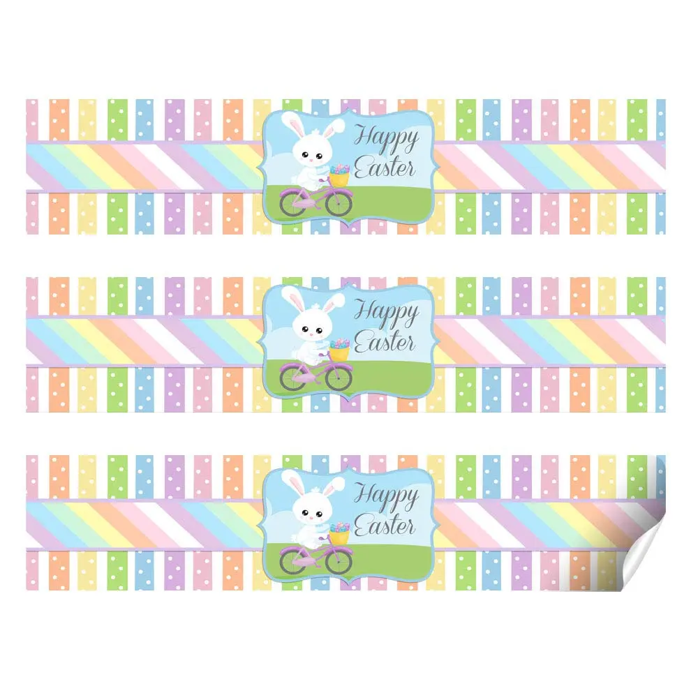 Amanda Creation Egg-celent Easter Water Bottle Wrappers 20 Pack 1.75"x8.5" | Waterproof Labels for Parties - view 5