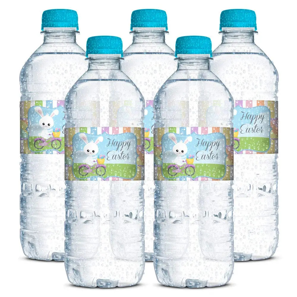 Amanda Creation Egg-celent Easter Water Bottle Wrappers 20 Pack 1.75"x8.5" | Waterproof Labels for Parties - view 4