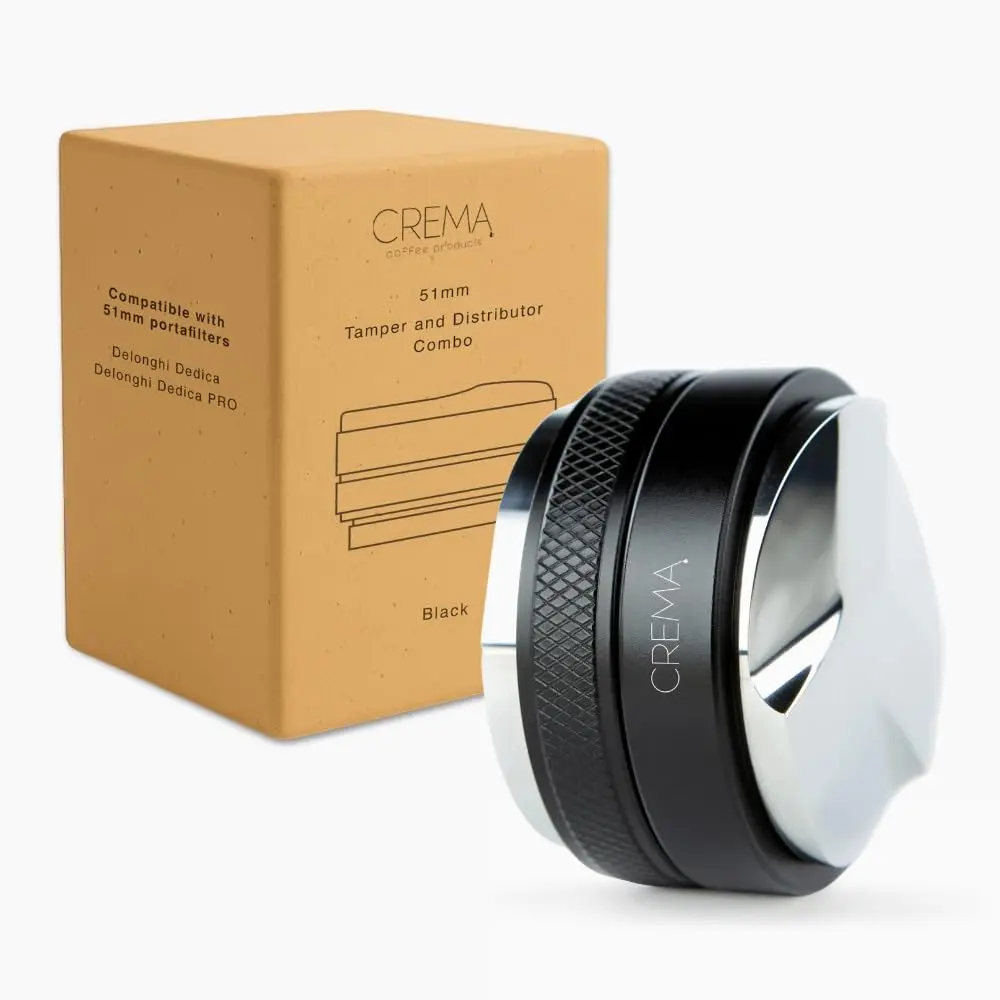 CREMA 51mm Coffee Distributor & Hand Tamper for Delonghi | Black | 1lb 3oz (595g) - main product image