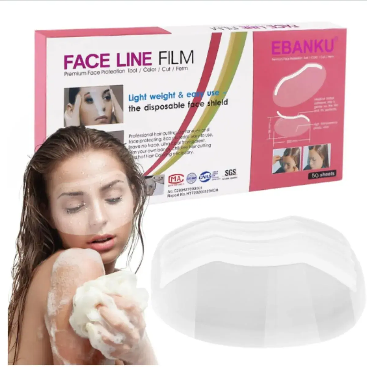 EBANKU Shower Visors for Adults, 100 PCS Transparent Face Shield for Shower & Post-Procedure Protection | Reusable Plastic - main product image