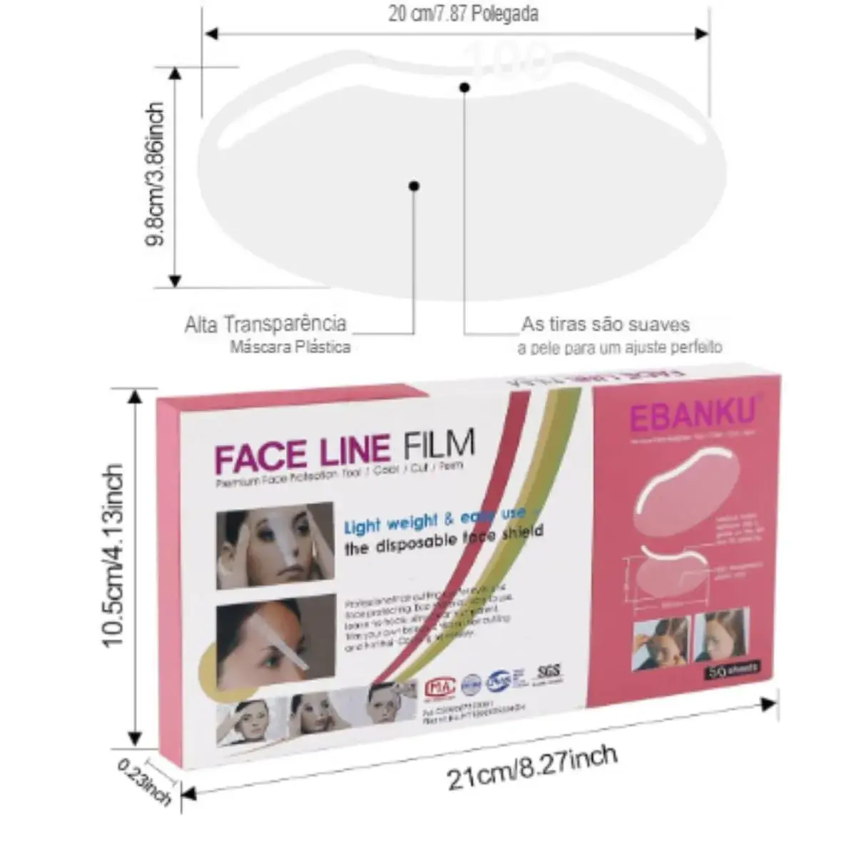 EBANKU Shower Visors for Adults, 100 PCS Transparent Face Shield for Shower & Post-Procedure Protection | Reusable Plastic - view 8