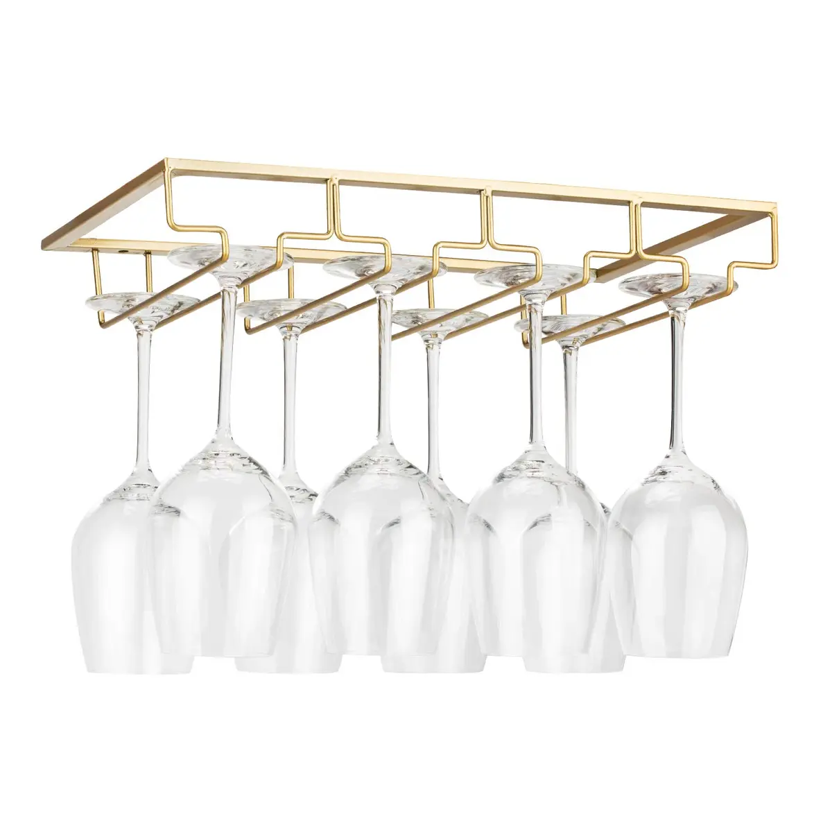 FOMANSH Gold Stemware Rack 15.8×9×2.36 inch | Space-Saving Kitchen Organizer - main product image