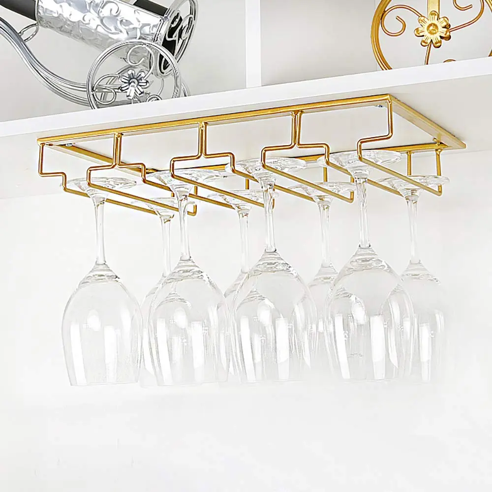 FOMANSH Gold Stemware Rack 15.8×9×2.36 inch | Space-Saving Kitchen Organizer - view 5
