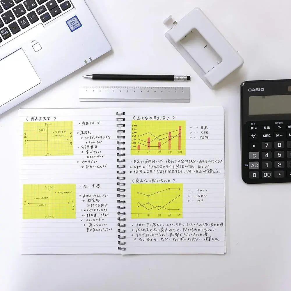 ヤマト Memoc Roll Tape 50mm x 10m Yellow Squared | Grid Tape for Organized Notes - view 3