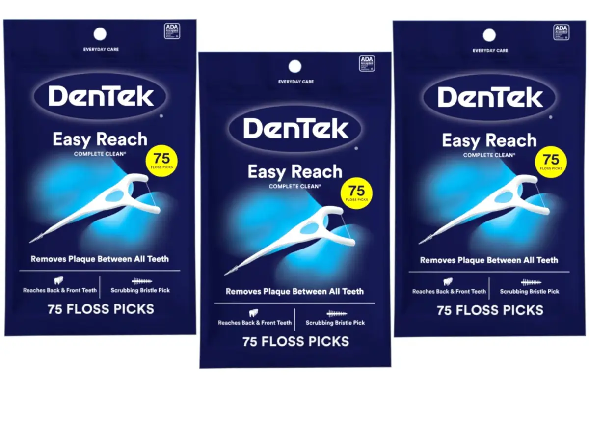 DenTek Complete Clean Easy Reach Floss Picks 225 Count (Pack of 3) | Dentist Recommended for Complete Oral Hygiene - main product image
