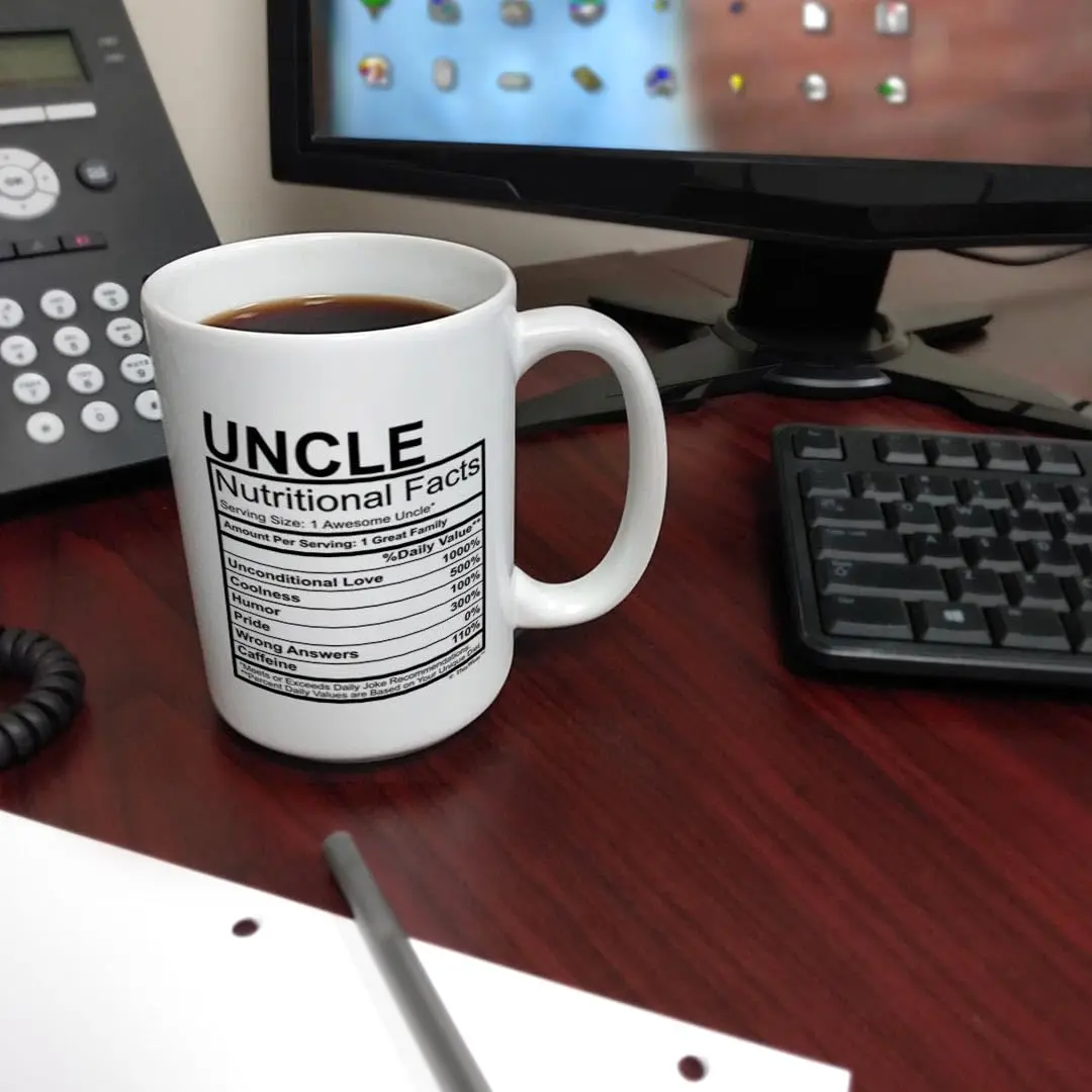 ThisWear Aunt Uncle Nutritional Facts Label 15oz Coffee Mug - 2 Pack | Funny Gift for Aunt & Uncle - view 7