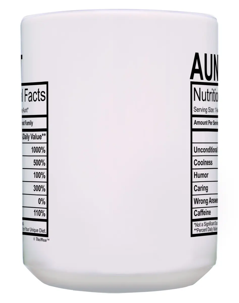 ThisWear Aunt Uncle Nutritional Facts Label 15oz Coffee Mug - 2 Pack | Funny Gift for Aunt & Uncle - view 4