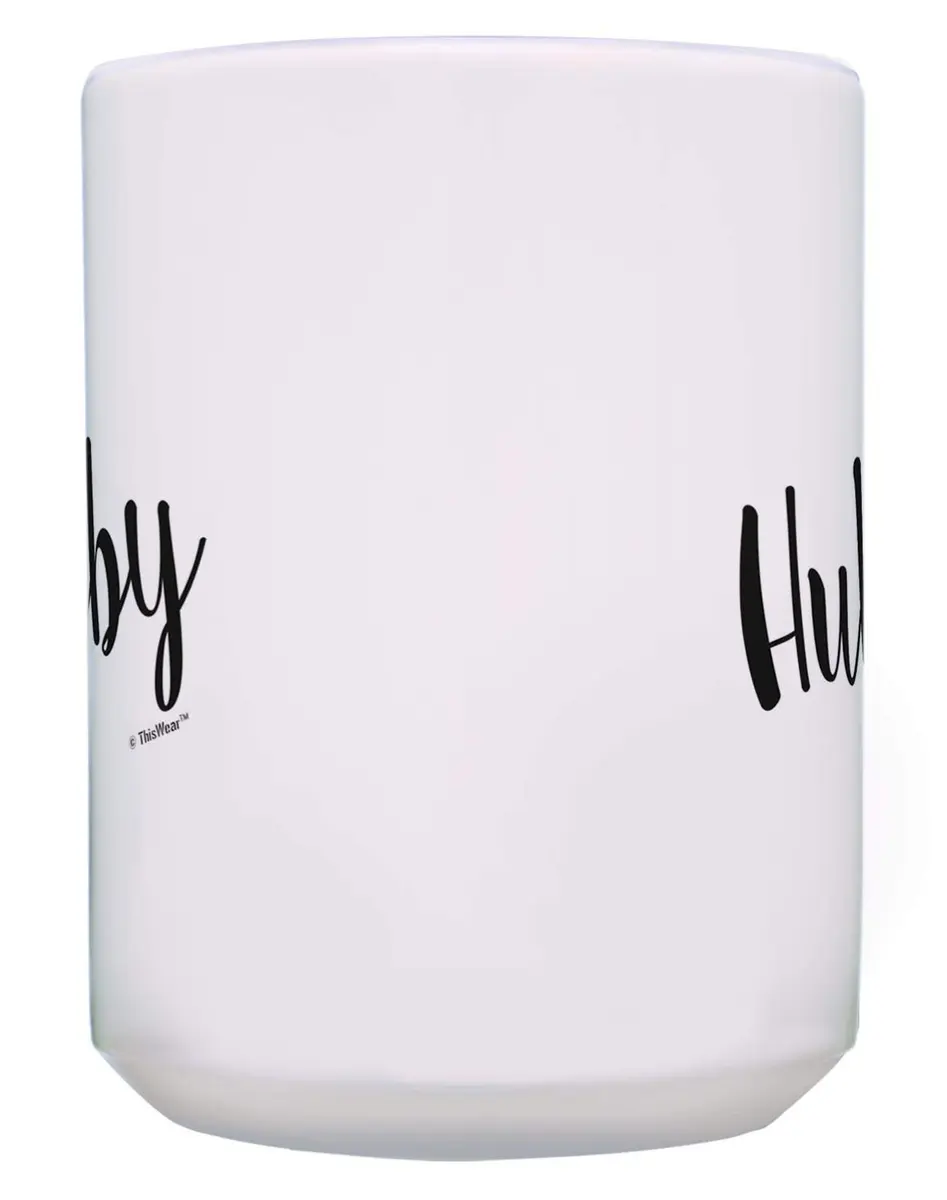 ThisWear Hubby & Wifey Wedding 15oz Coffee Mug - 2 Pack | Large Ceramic Couple Mugs for Wedding Gift - view 4