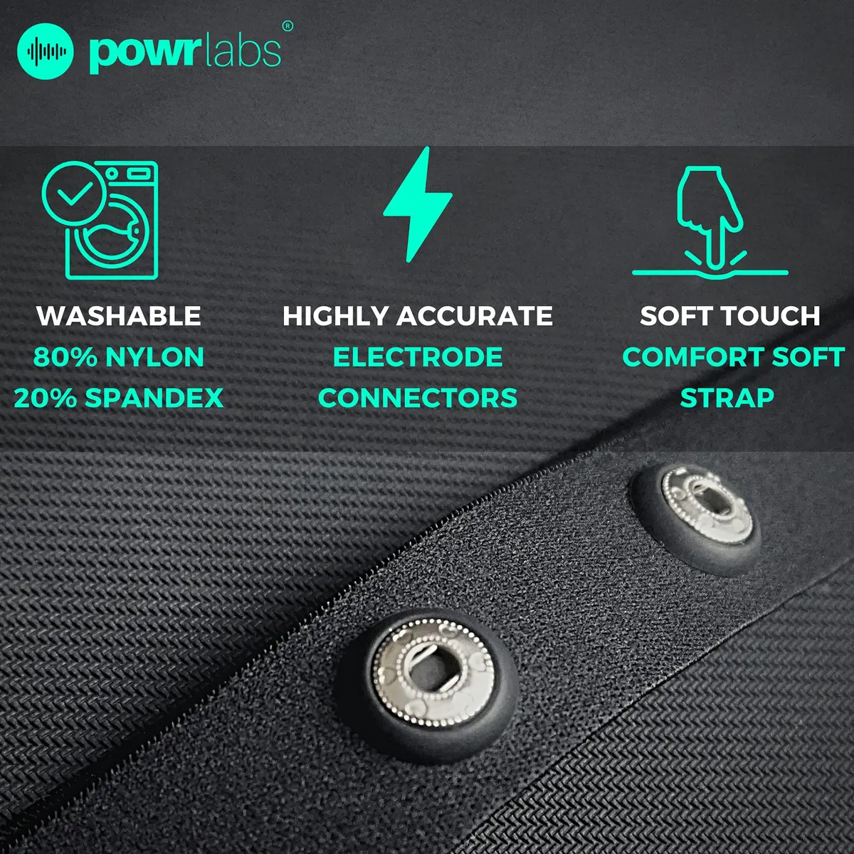 POWR LABS Heart Rate Monitor Replacement Chest Strap | Adjustable, Waterproof, Compatible with Garmin, Polar, Wahoo - view 5
