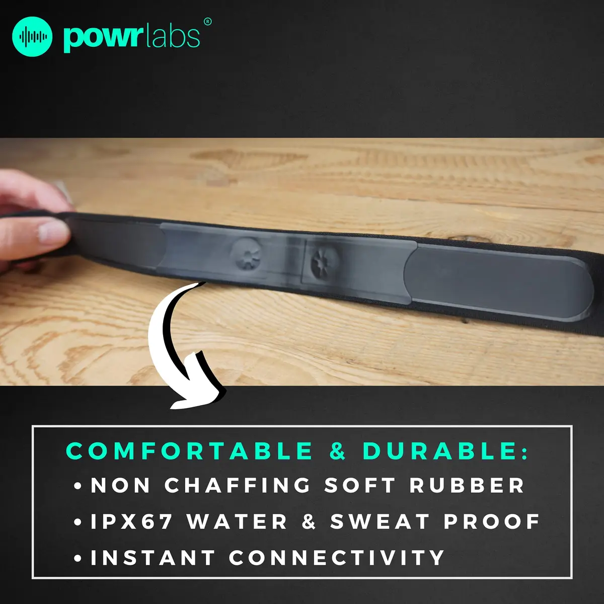 POWR LABS Heart Rate Monitor Replacement Chest Strap | Adjustable, Waterproof, Compatible with Garmin, Polar, Wahoo - view 4