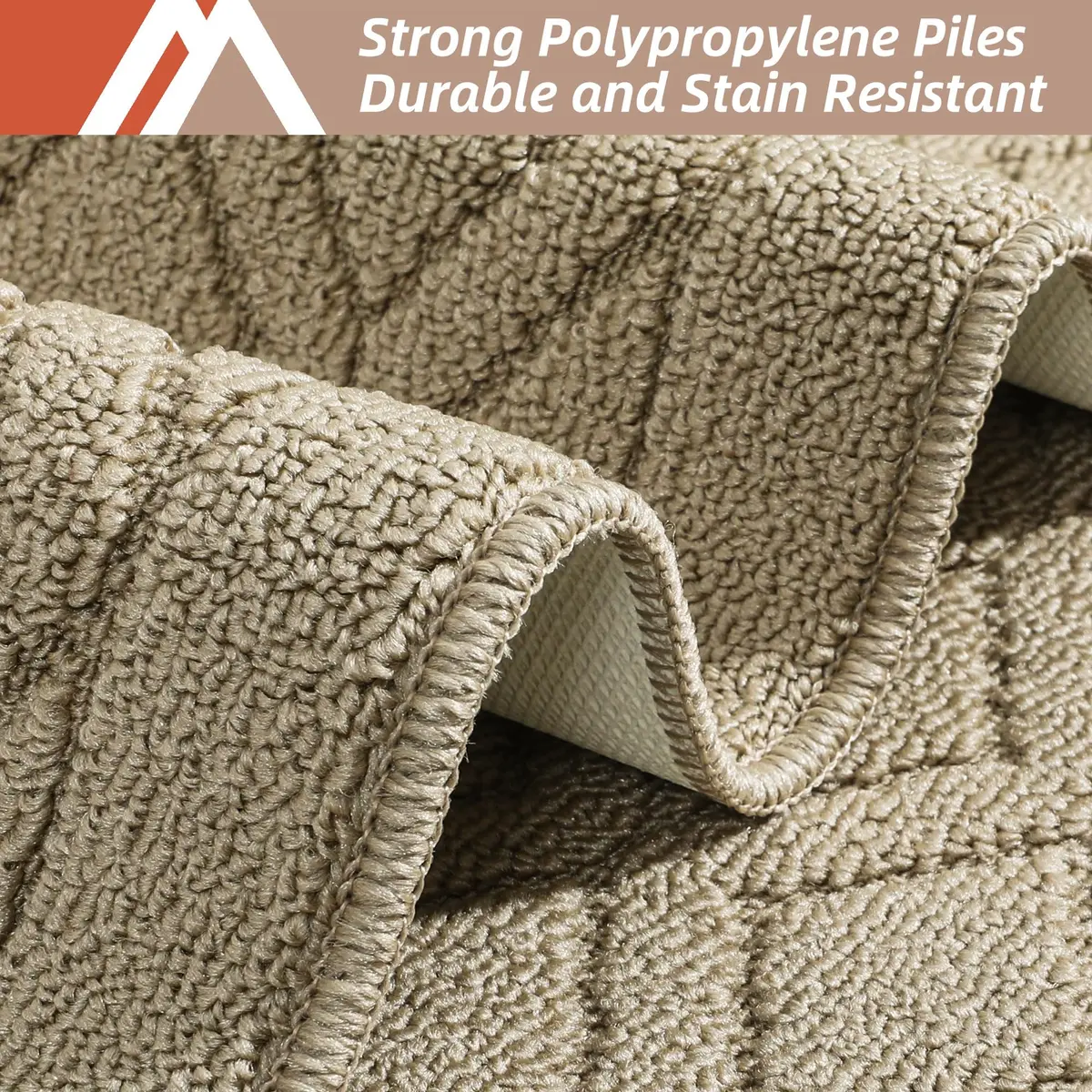 COSY HOMEER Kitchen Rug Mats 48x20/30x20 Inch Beige | Non-Slip Washable Floor Cover - view 2