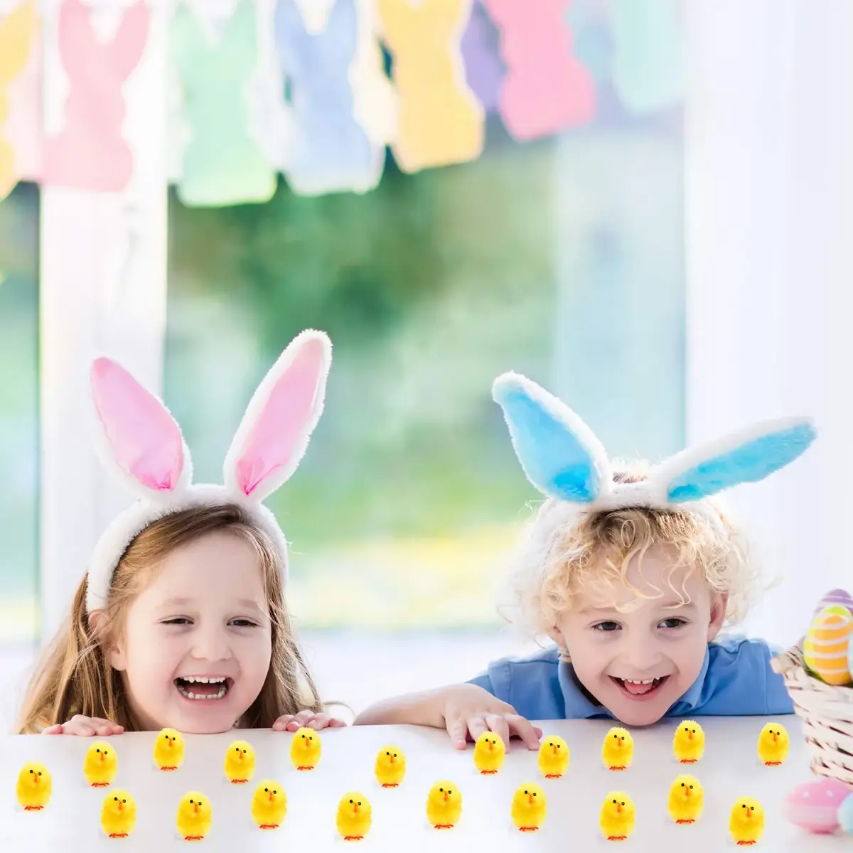 TUPARKA 46 Pcs Mini Easter Chicks 3.5cm (1.4 inch) | Yellow Chenille Plush Figures for Party & Egg Decoration - view 7
