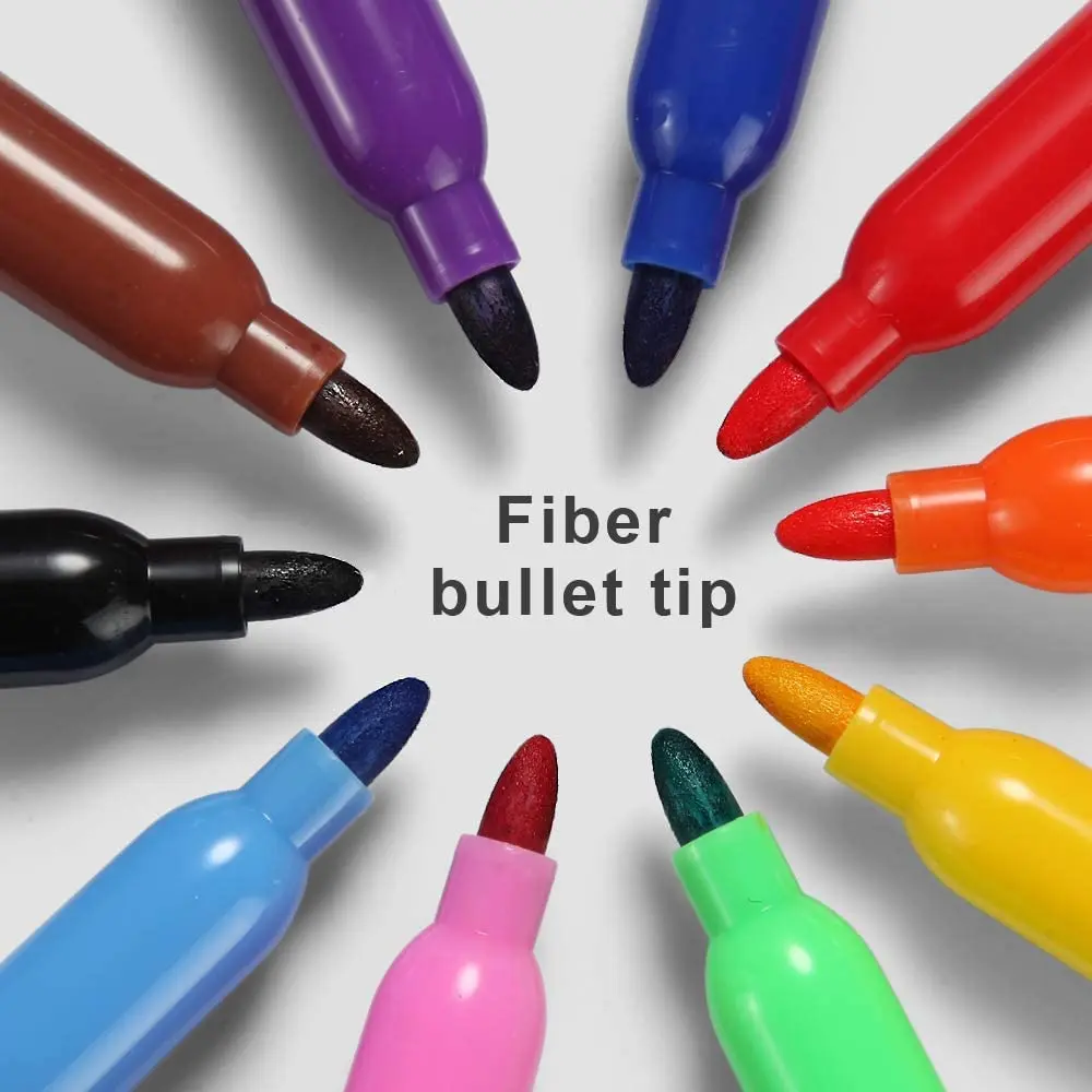 Volcanics Fine Tip Dry Erase Markers, Low Odor, 10 Colors, 125-Pack | Bulk Pack Marking Pen for Students & Office - view 6