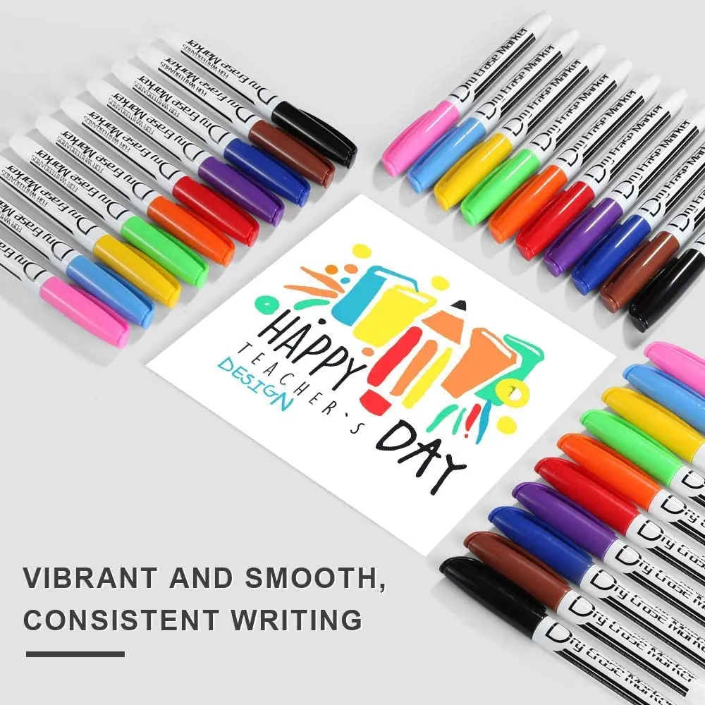 Volcanics Fine Tip Dry Erase Markers, Low Odor, 10 Colors, 125-Pack | Bulk Pack Marking Pen for Students & Office - view 2