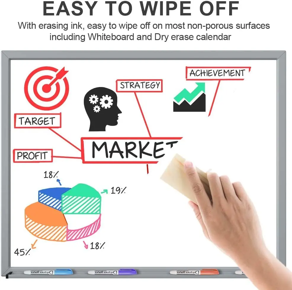 Volcanics Fine Tip Dry Erase Markers, Low Odor, 10 Colors, 125-Pack | Bulk Pack Marking Pen for Students & Office - view 4
