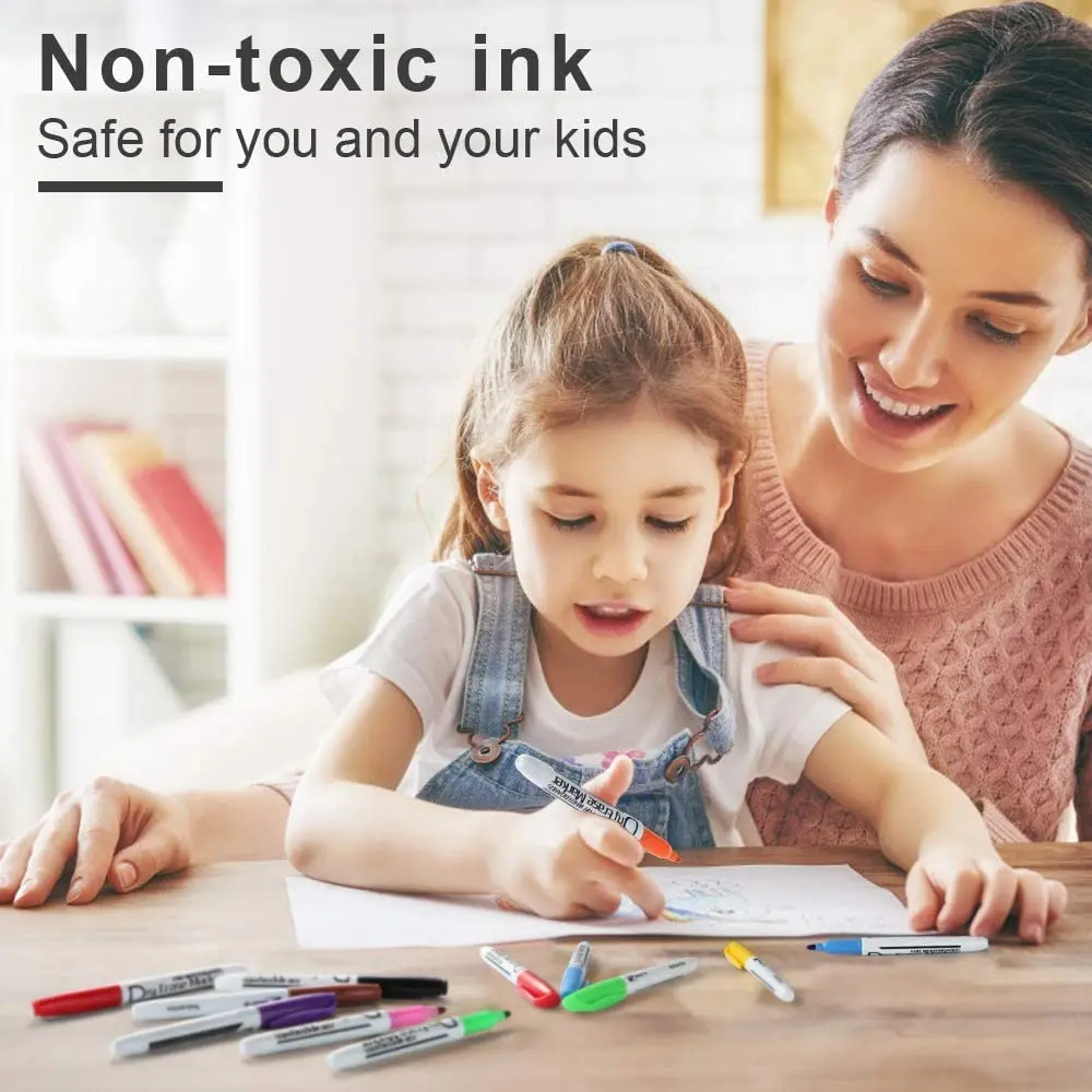 Volcanics Fine Tip Dry Erase Markers, Low Odor, 10 Colors, 125-Pack | Bulk Pack Marking Pen for Students & Office - view 5