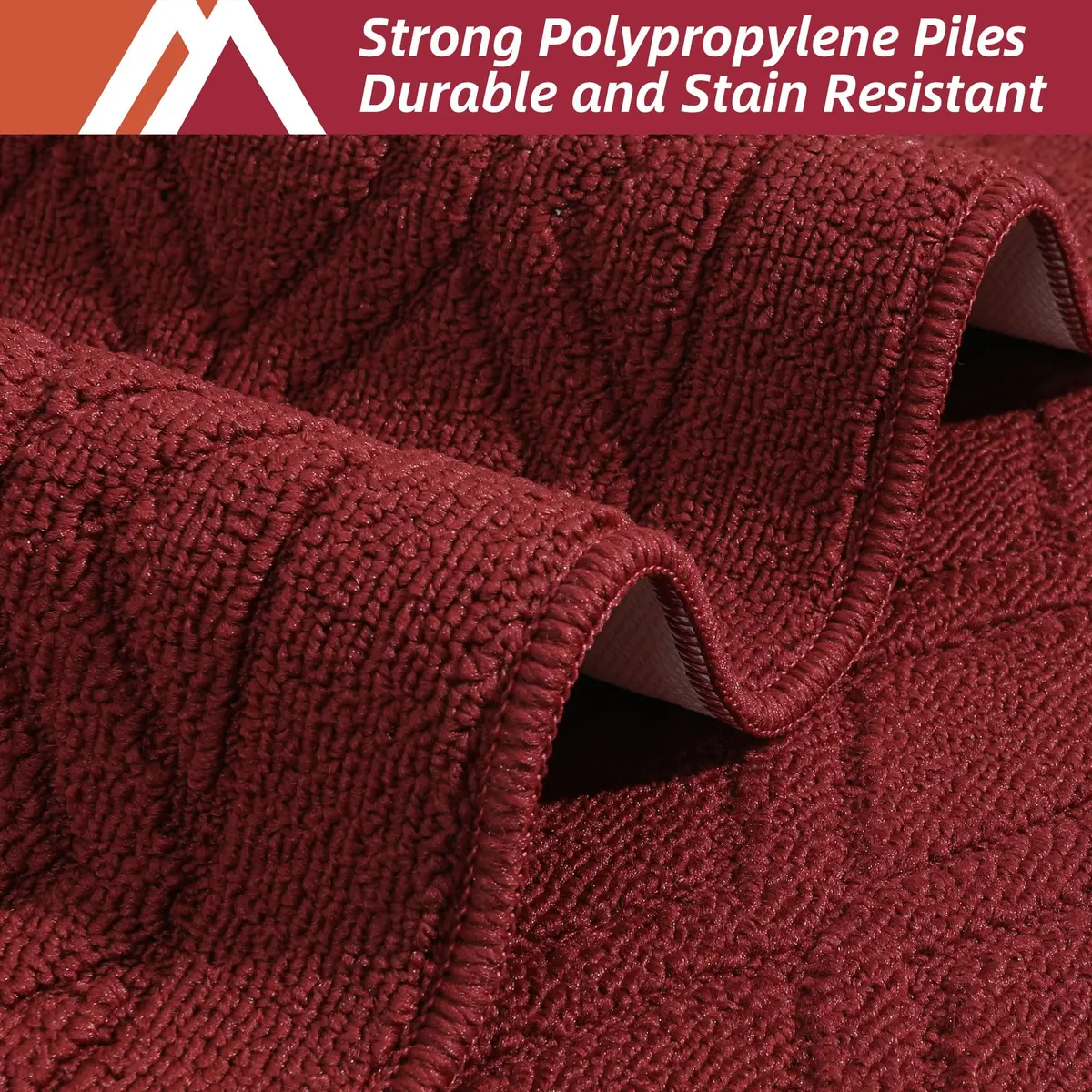COSY HOMEER 48x20Inch Kitchen Rug Mats, Red | Durable & Washable Polypropylene Floor Mat - view 2