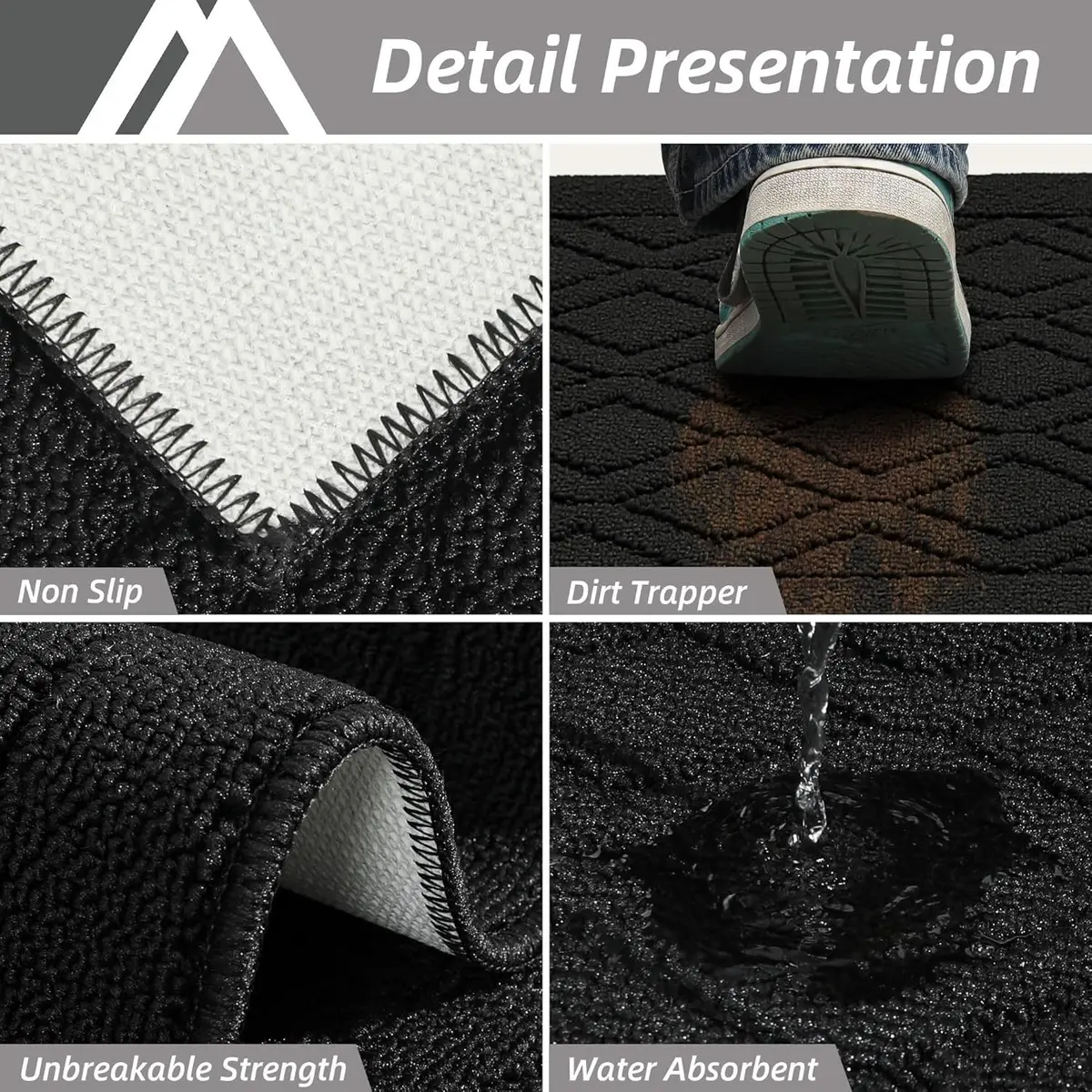 COSY HOMEER 48x20Inch/30x20Inch Kitchen Rug Mats,Black | Durable, Washable & Anti-Slip for Indian Kitchens - view 4