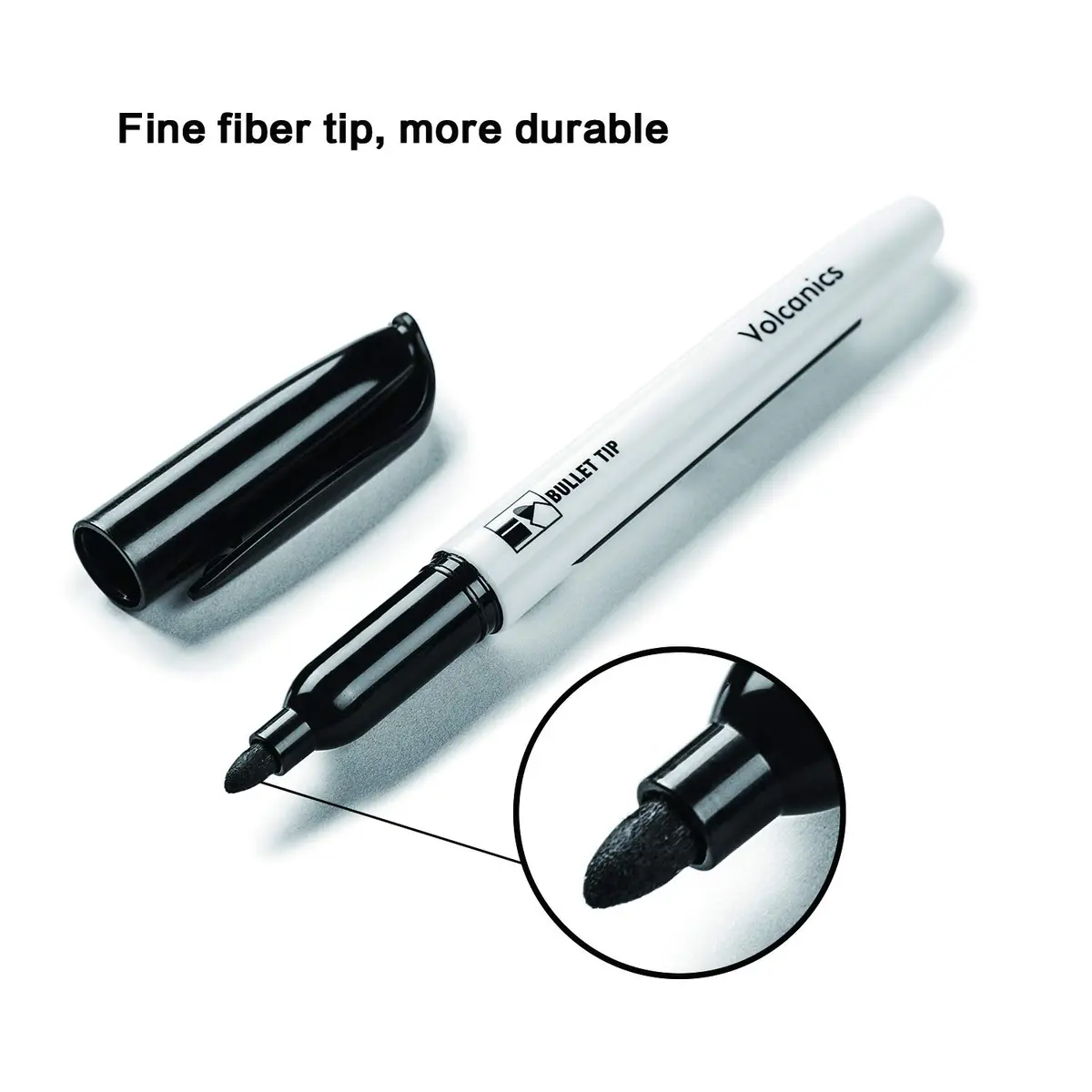 Volcanics Black Dry Erase Markers, Fine Tip, Low Odor, 125 Pack | Bulk Pack Marking Pen - view 2