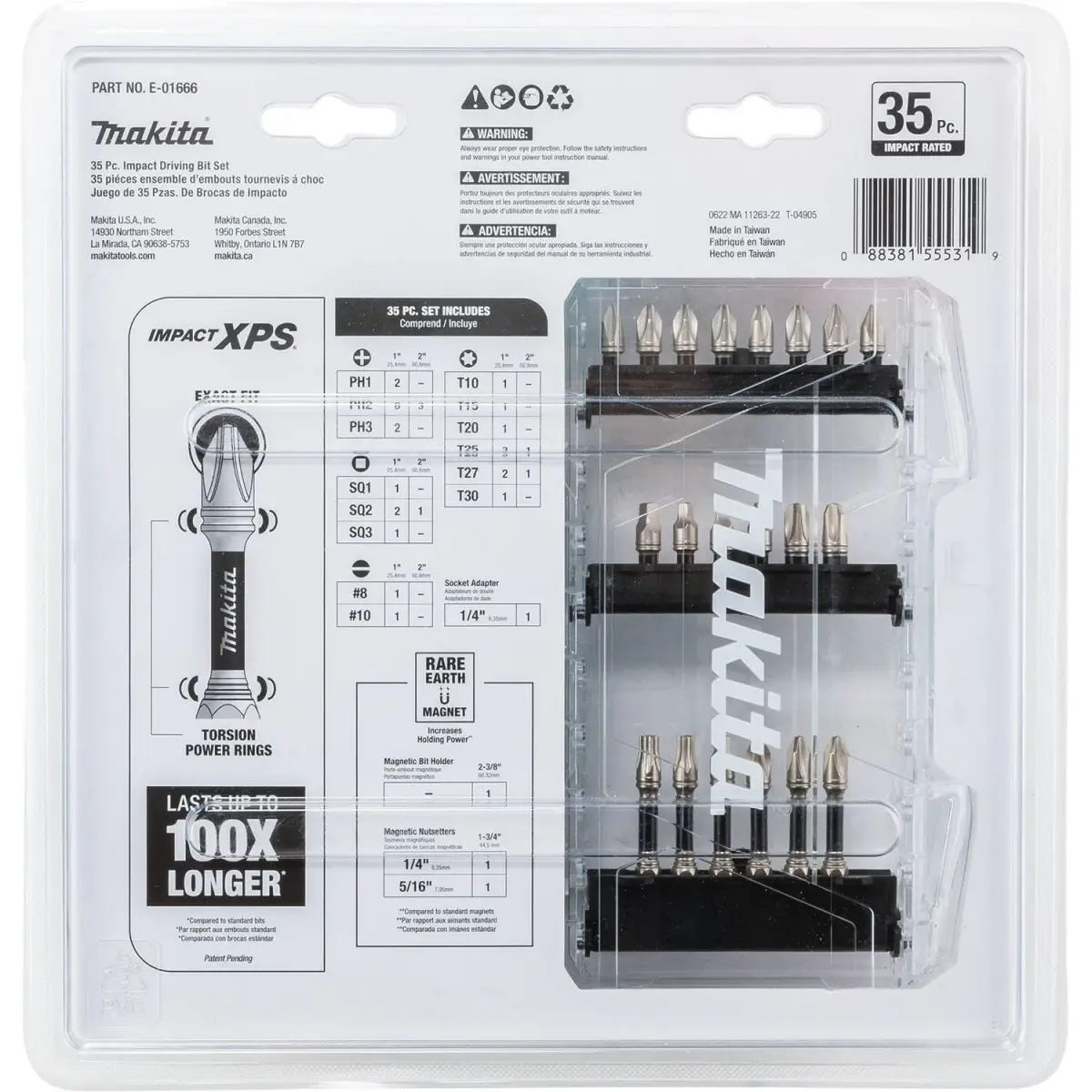 Makita Impact XPS™ 35 Pc. Impact Bit Set | Alloy Steel, 1/4" Hex Drive, Black Phosphate Finish - view 5