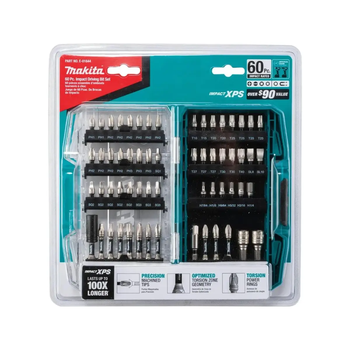 Makita Impact XPS 60 Piece Impact Bit Set with 12-Sided Collar & Torsion Zone | 0.1 kg (0.22 lb) - view 5