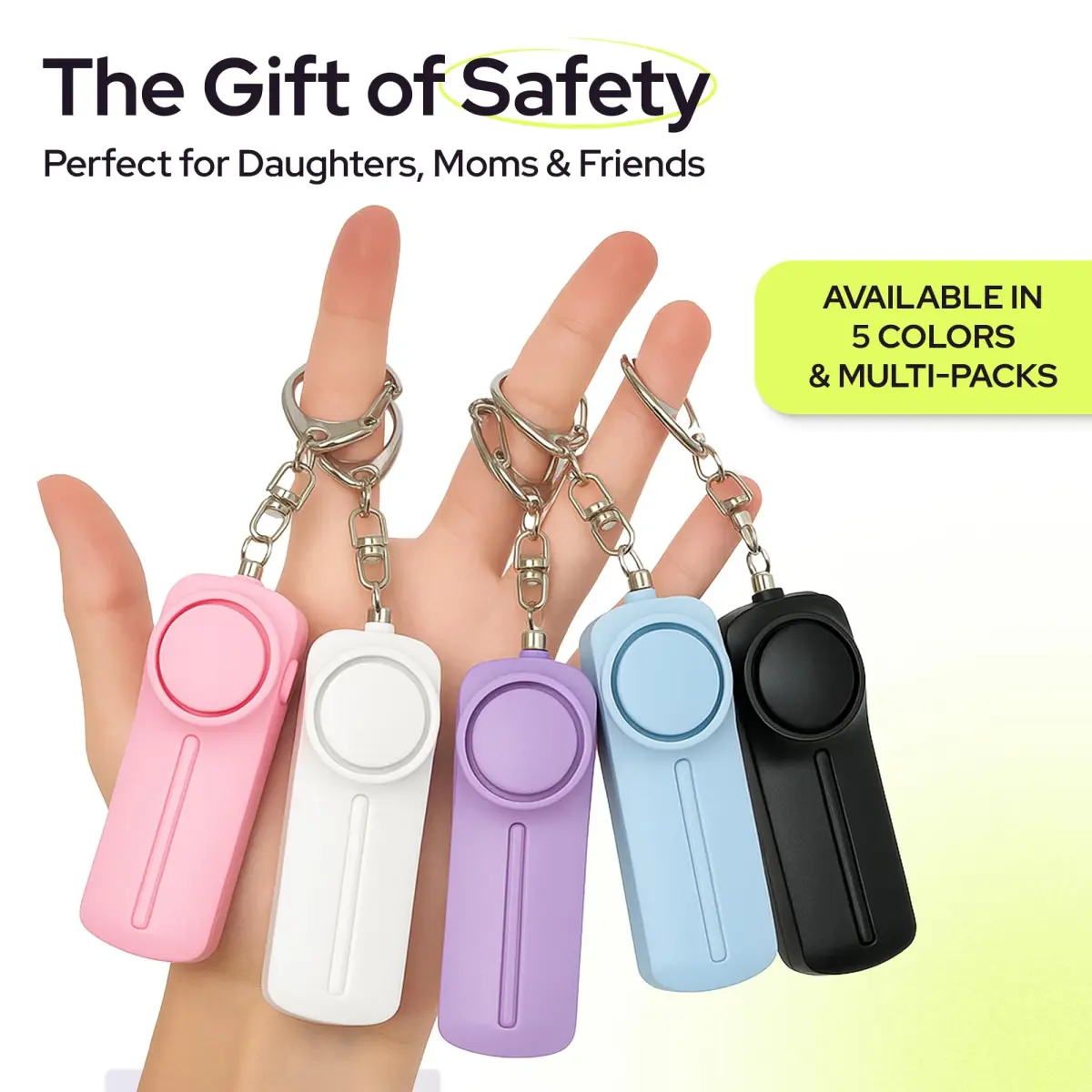 Weten Personal Safety Alarm Keychain White | 130dB Siren, LED Light, Panic Pin, TSA-Approved, 2xAAA Batteries Included - view 7