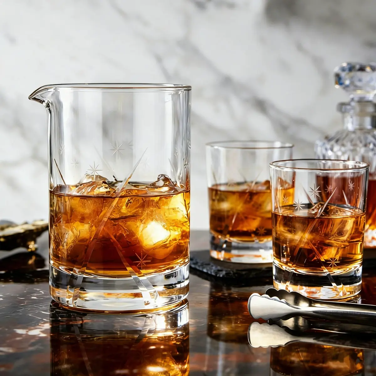 Homestia 700ml (24 Oz) Snowflake Crystal Mixing Glass | Seamless Lead-Free Crystal Bartender Glass - view 6