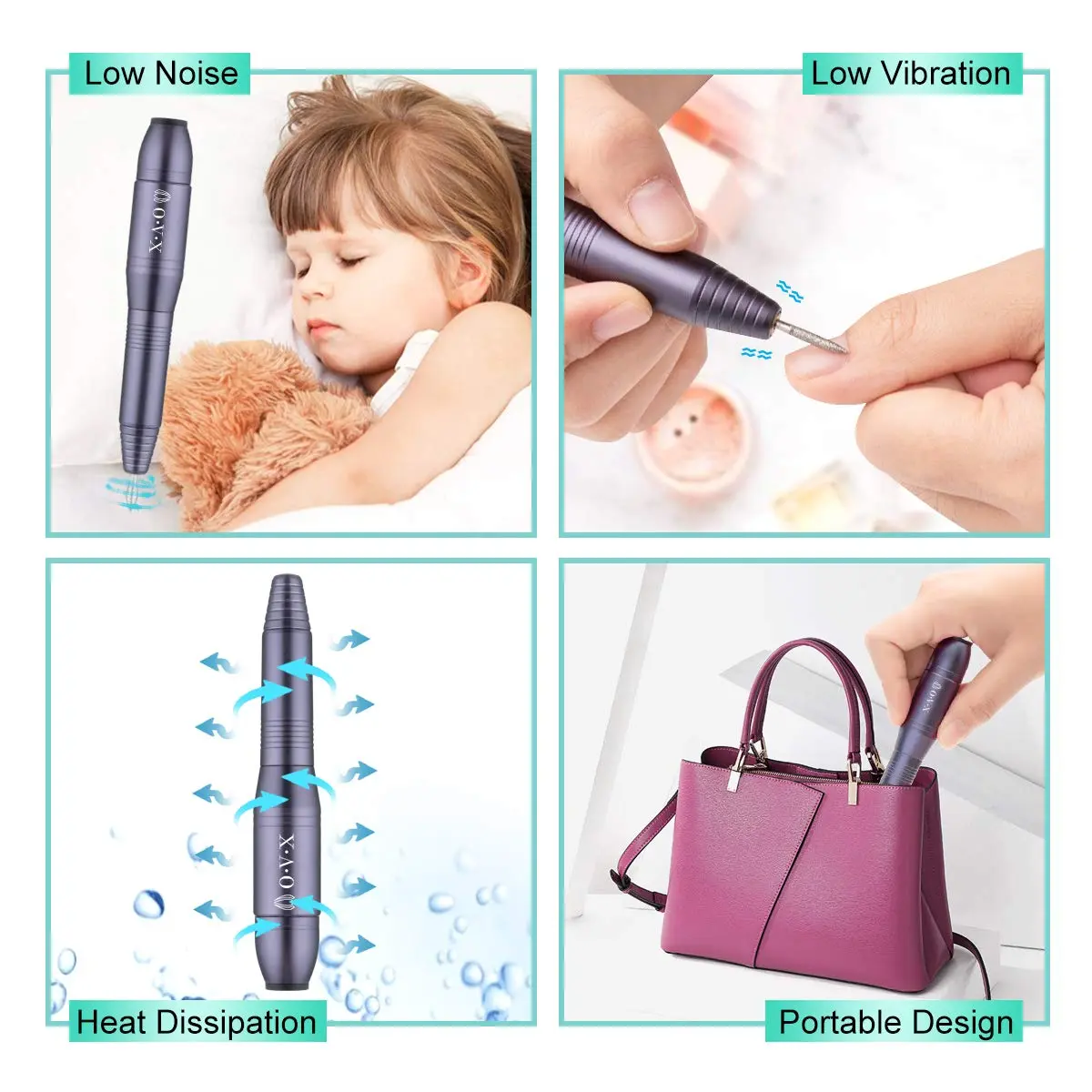 OVX Portable Nail Drill Electric Nail File 20,000 RPM | Safe, Adjustable & Low Noise for Professional & Home Use - view 2