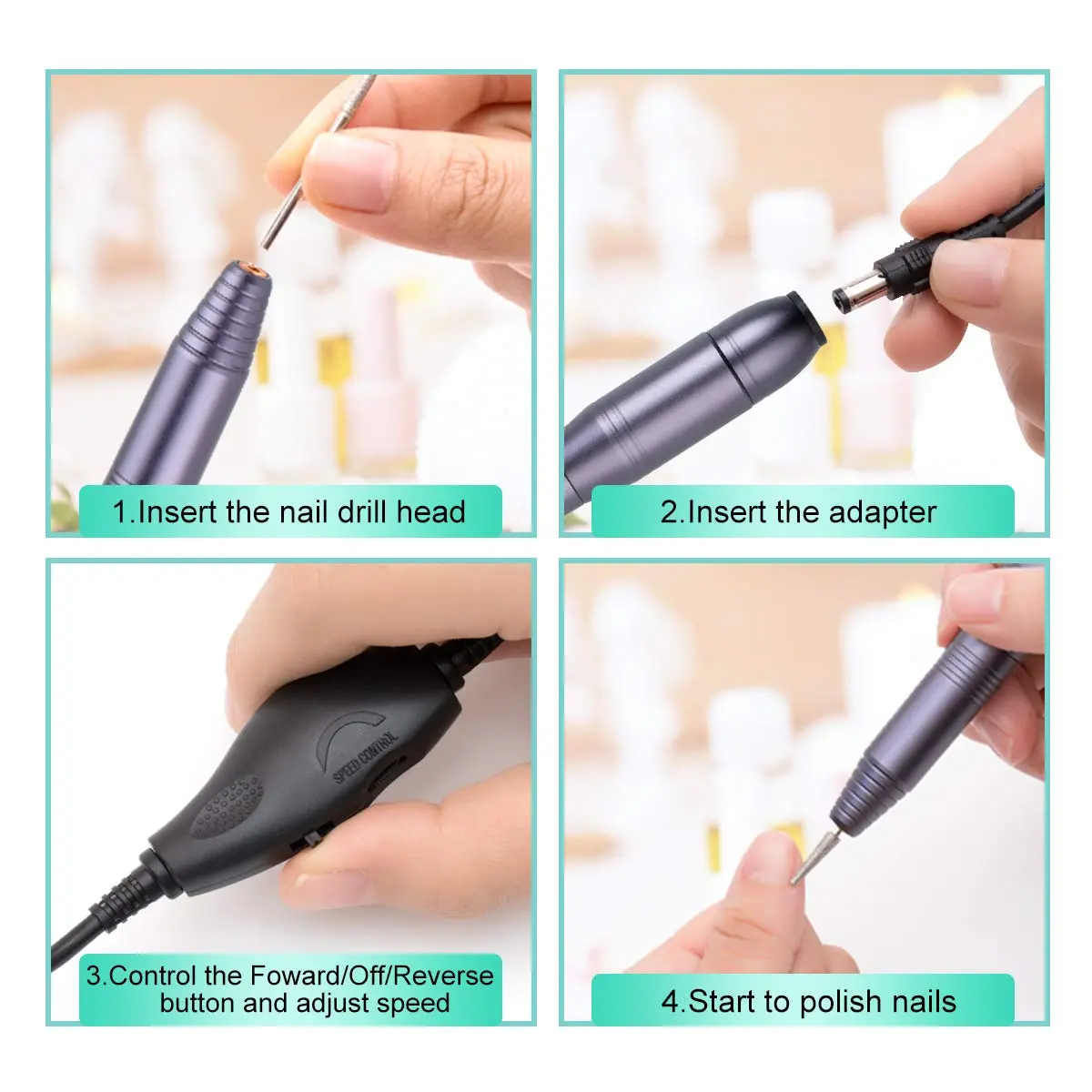 OVX Portable Nail Drill Electric Nail File 20,000 RPM | Safe, Adjustable & Low Noise for Professional & Home Use - view 4