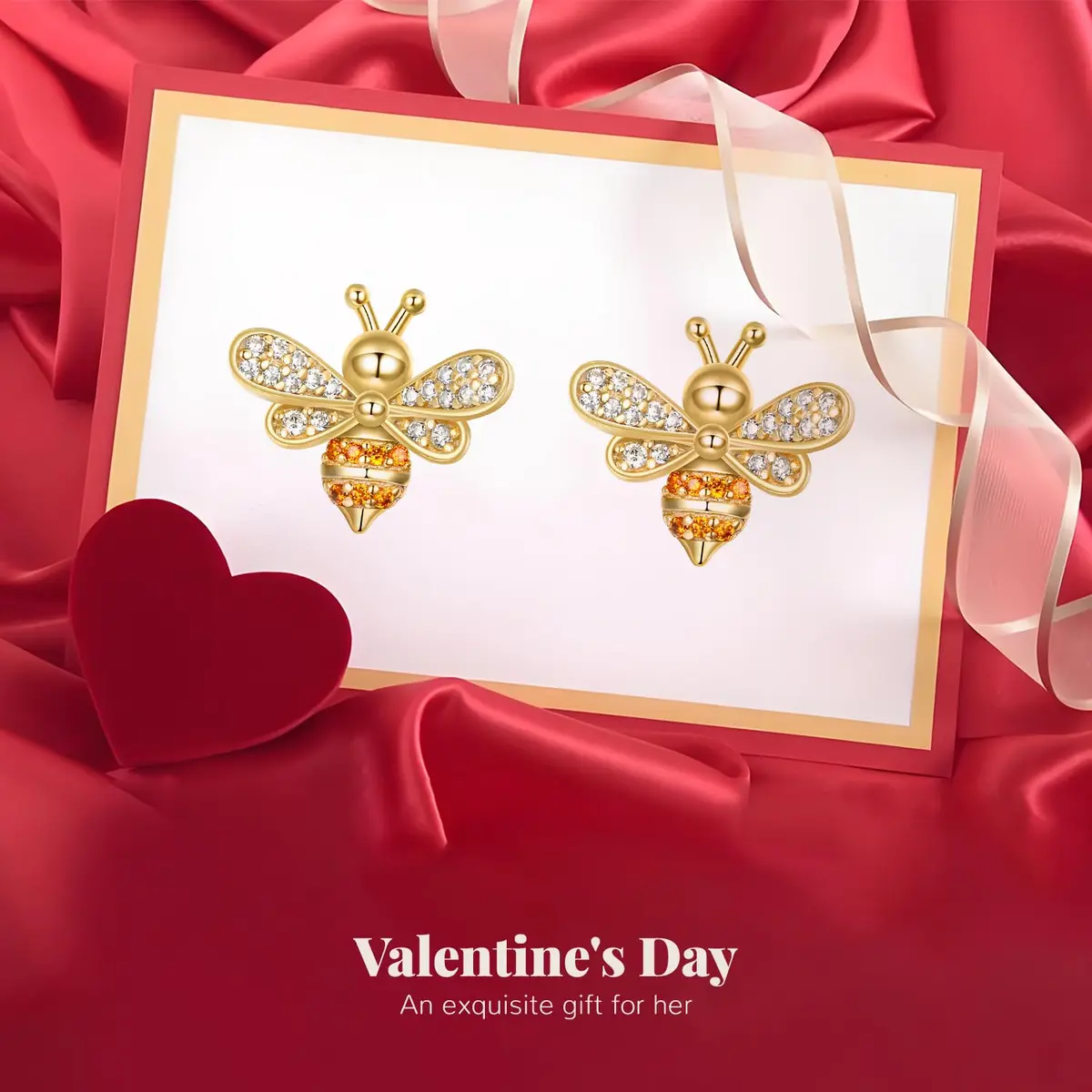 EleQueen 925 Sterling Silver CZ Tiny Bumblebee Stud Earrings | Gold Tone Jewelry Gift for Women - view 7