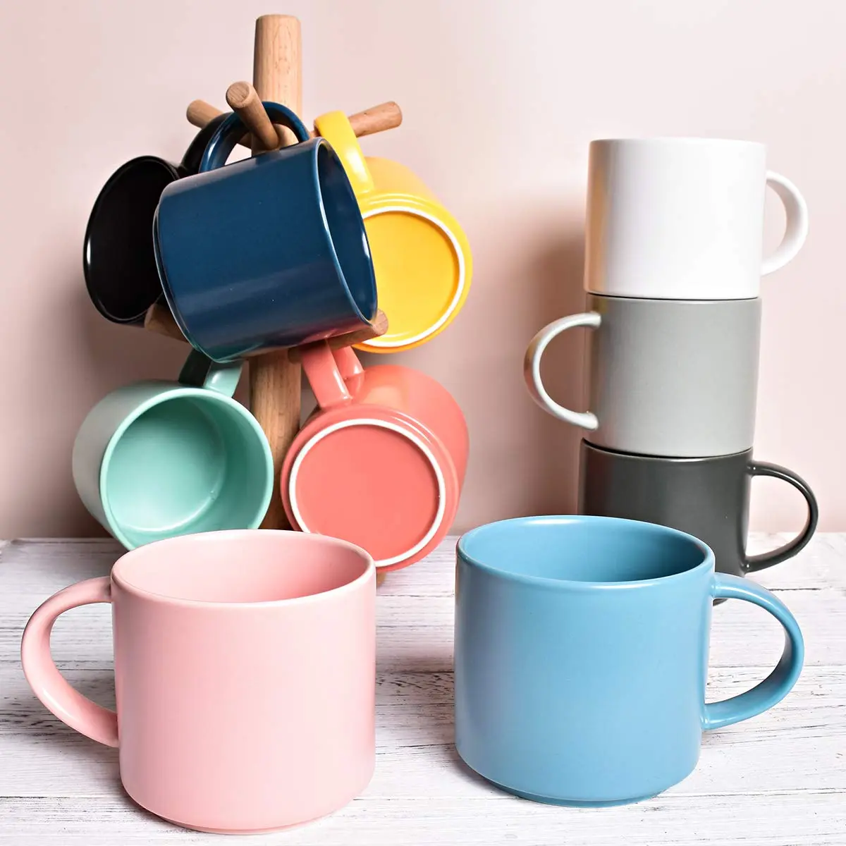 Bosmarlin Matte Ceramic Coffee Mug 385ml (13 oz) | Dishwasher & Microwave Safe - view 7