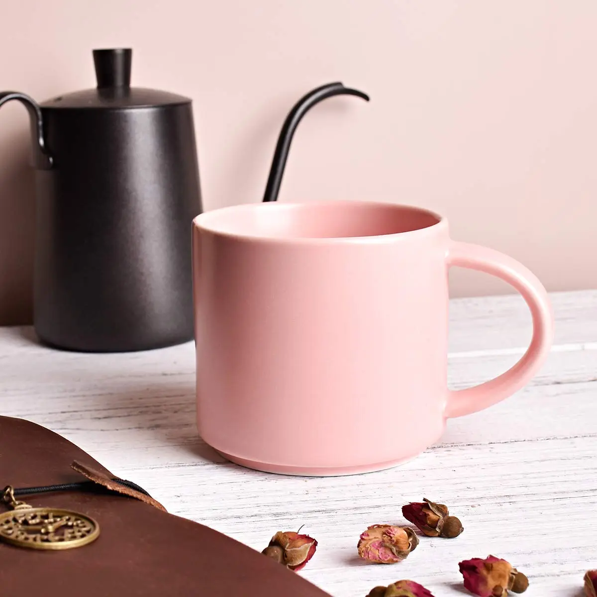 Bosmarlin Matte Ceramic Coffee Mug 385ml (13 oz) | Dishwasher & Microwave Safe - view 4