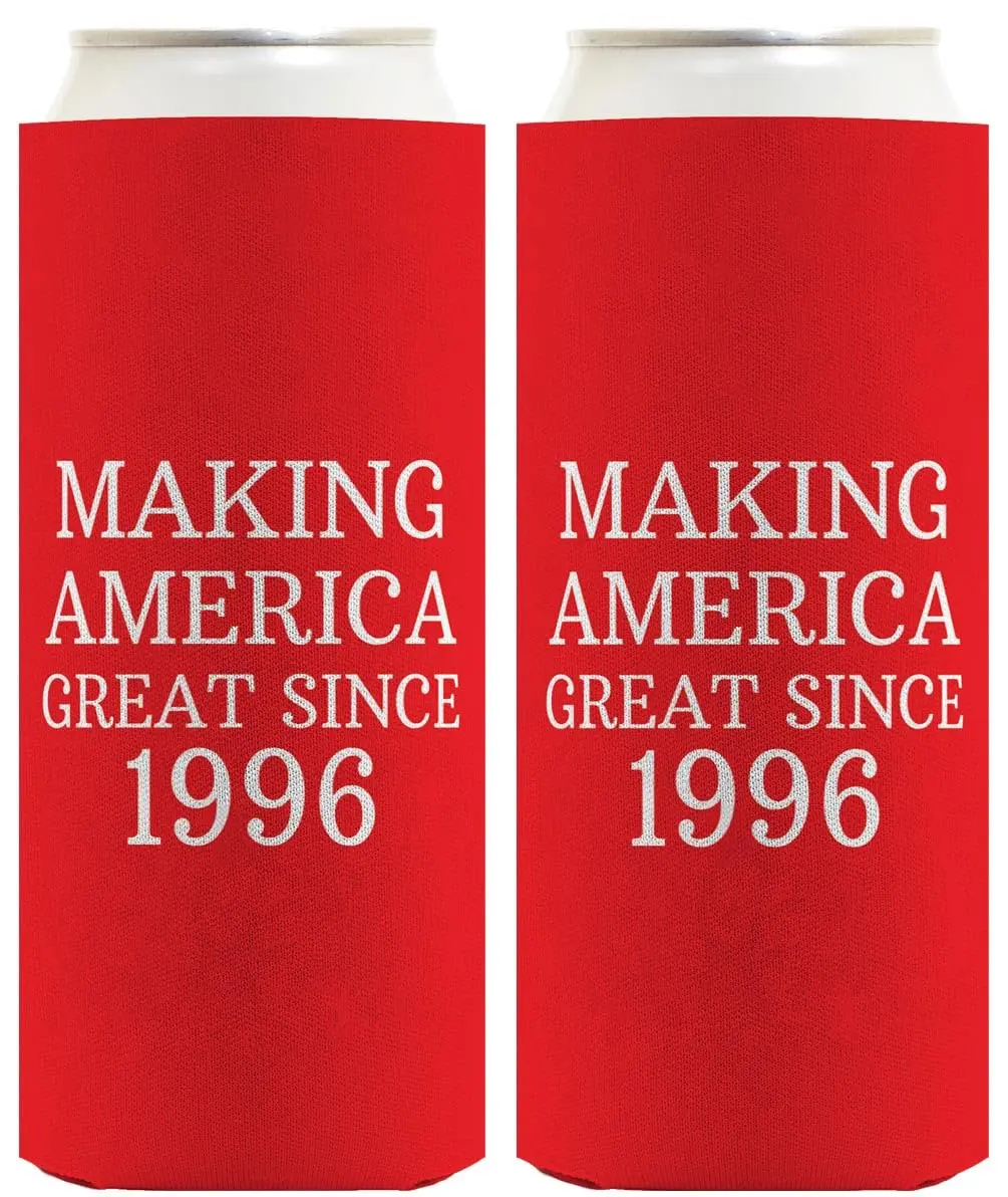 Birthday Gifts For All MAG Since 1996 Slim Can Coolers - 2-Pack | Insulated, Durable & Fits Most 12 oz Cans - main product image