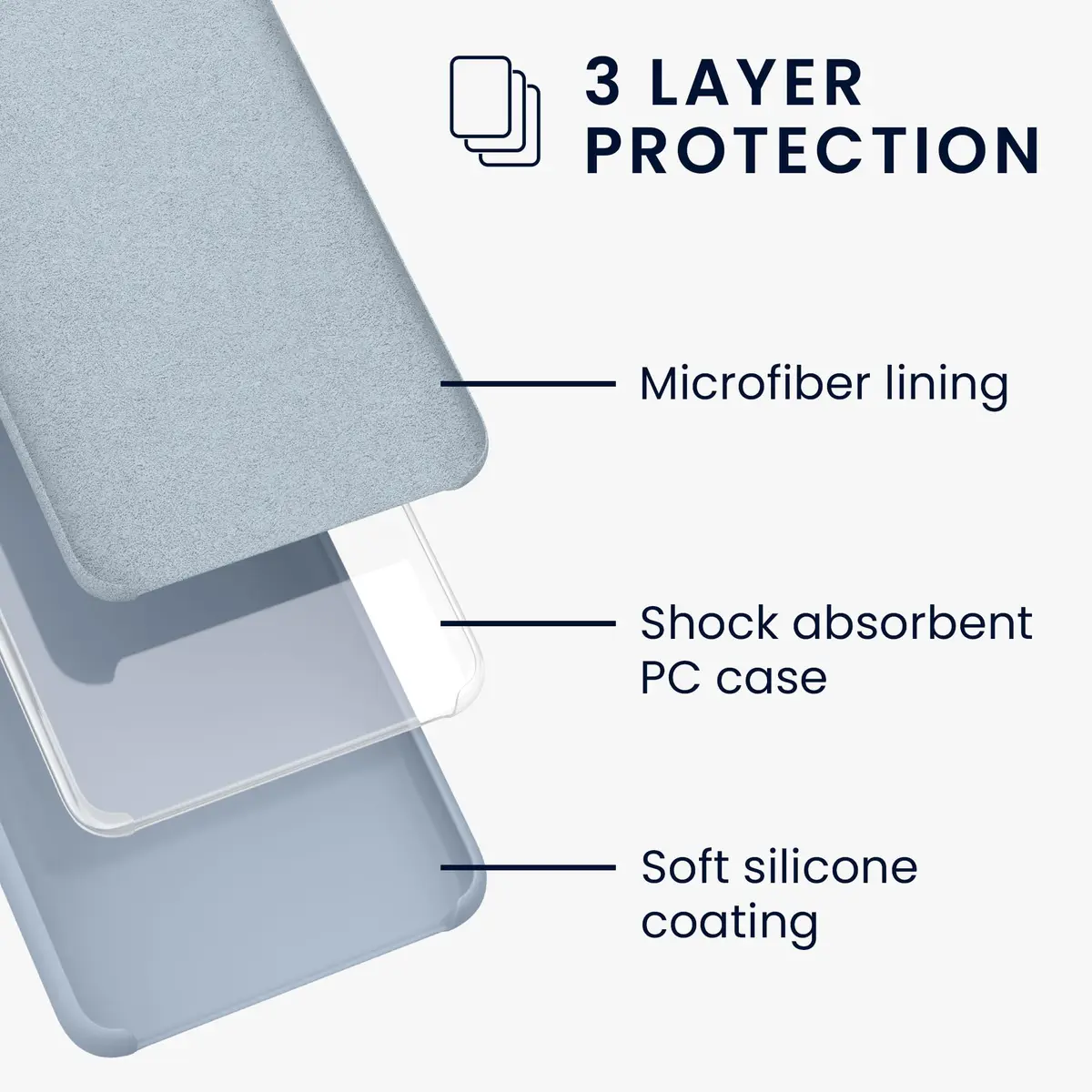 kwmobile TPU Silicone Case Compatible with Apple iPod Touch 6G / 7G | Light Blue Matte, Soft Flexible Protective Cover - view 2